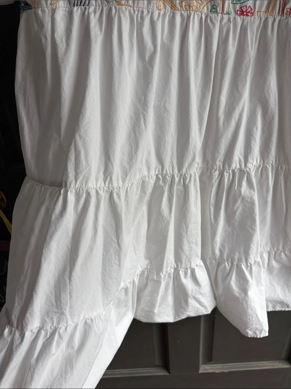 John W. Nordstrom White Dress with Multicolor Floral Embroidery - Picture 5 of 7